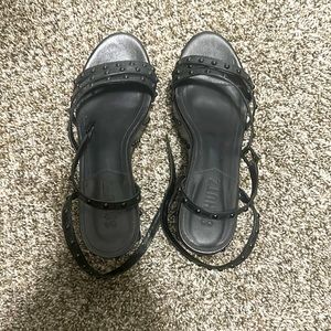 Schutz Black Women’s Heeled Studded Sandal - Size 5.5